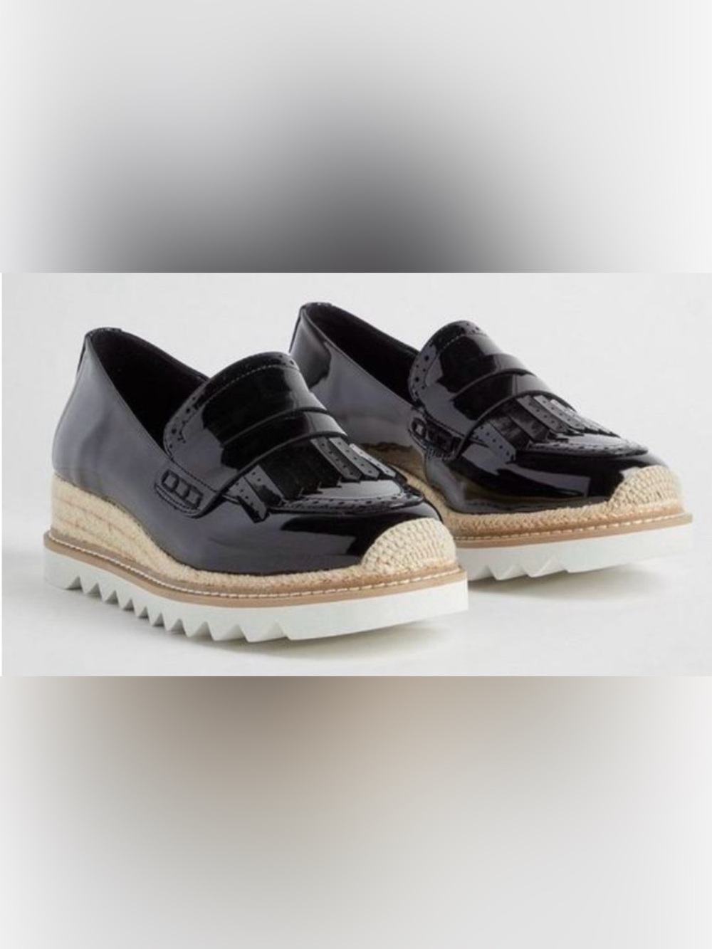 Torrid Patent loafer upper with fringe detail.